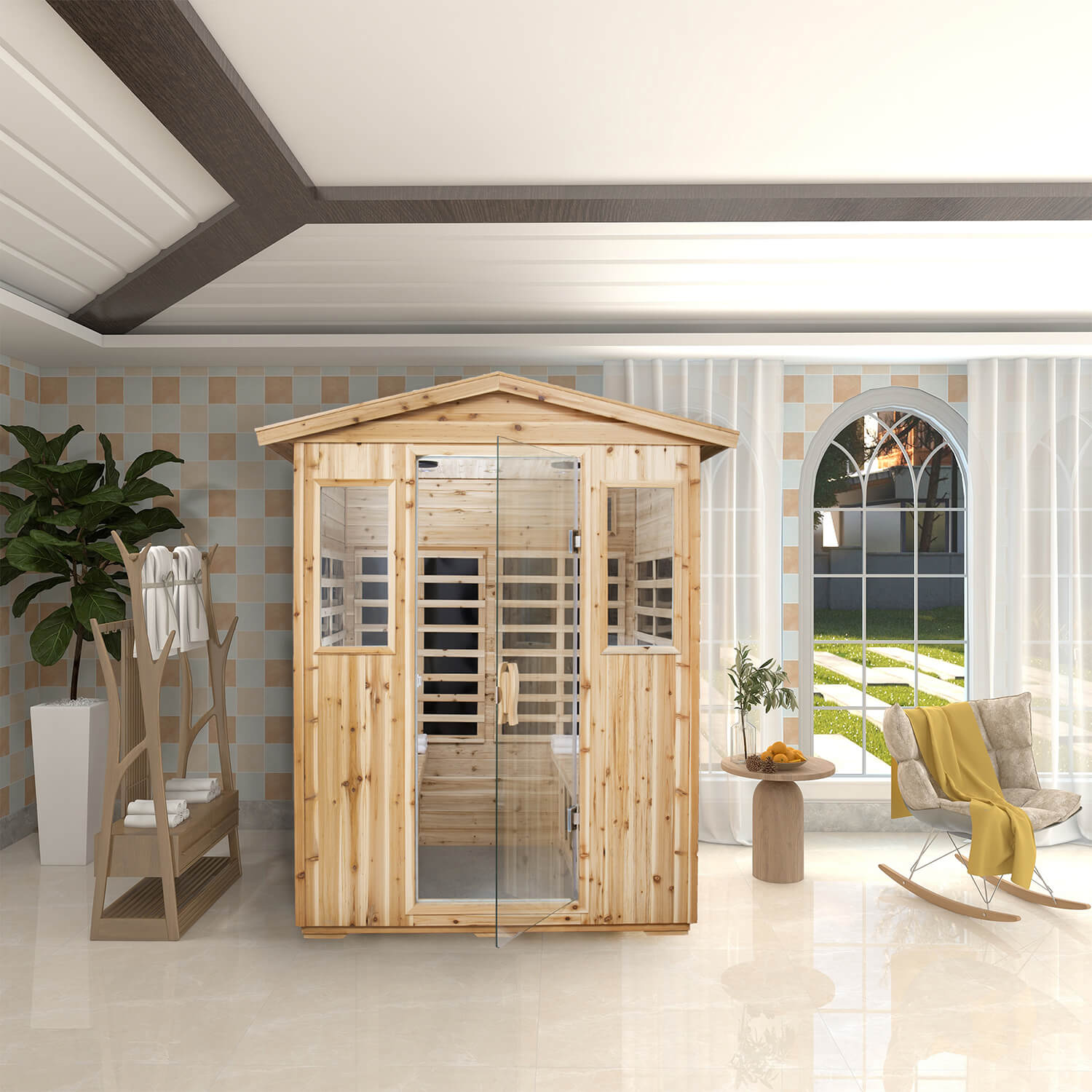 Four Person Old Fir Far-infrared Outdoor Sauna Room - Meissalivve