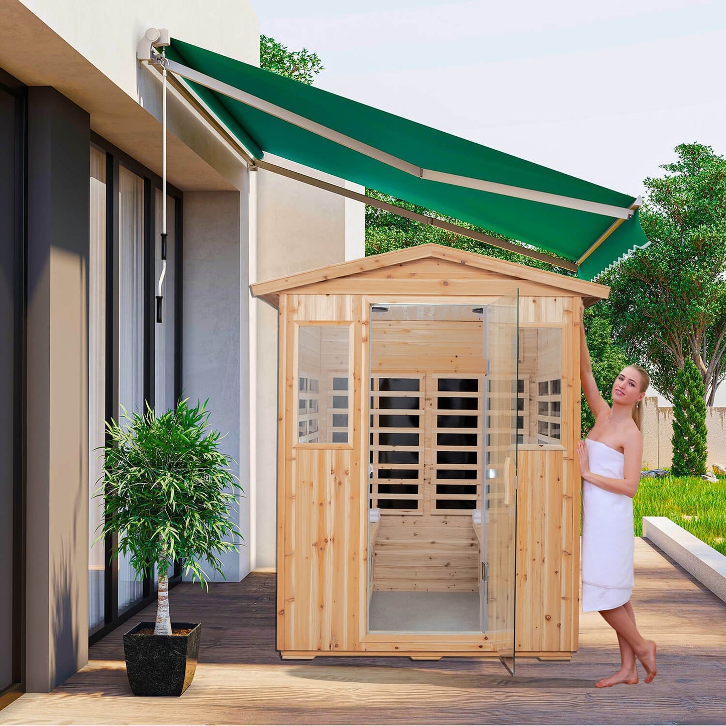 Four Person Old Fir Far-infrared Outdoor Sauna Room - Meissalivve