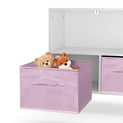 Kids bookcase with Collapsible Fabric Drawers, Toy Storage Cabinet Organizer - Meissalivve