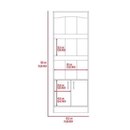 10-Shelf 4-Door 2-piece Office Set, Bookcase and Desk Light Gray - Meissalivve