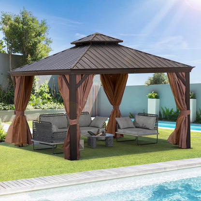 12*12FT Outdoor alu gazebo with steel canopy for Patio - Meissalivve