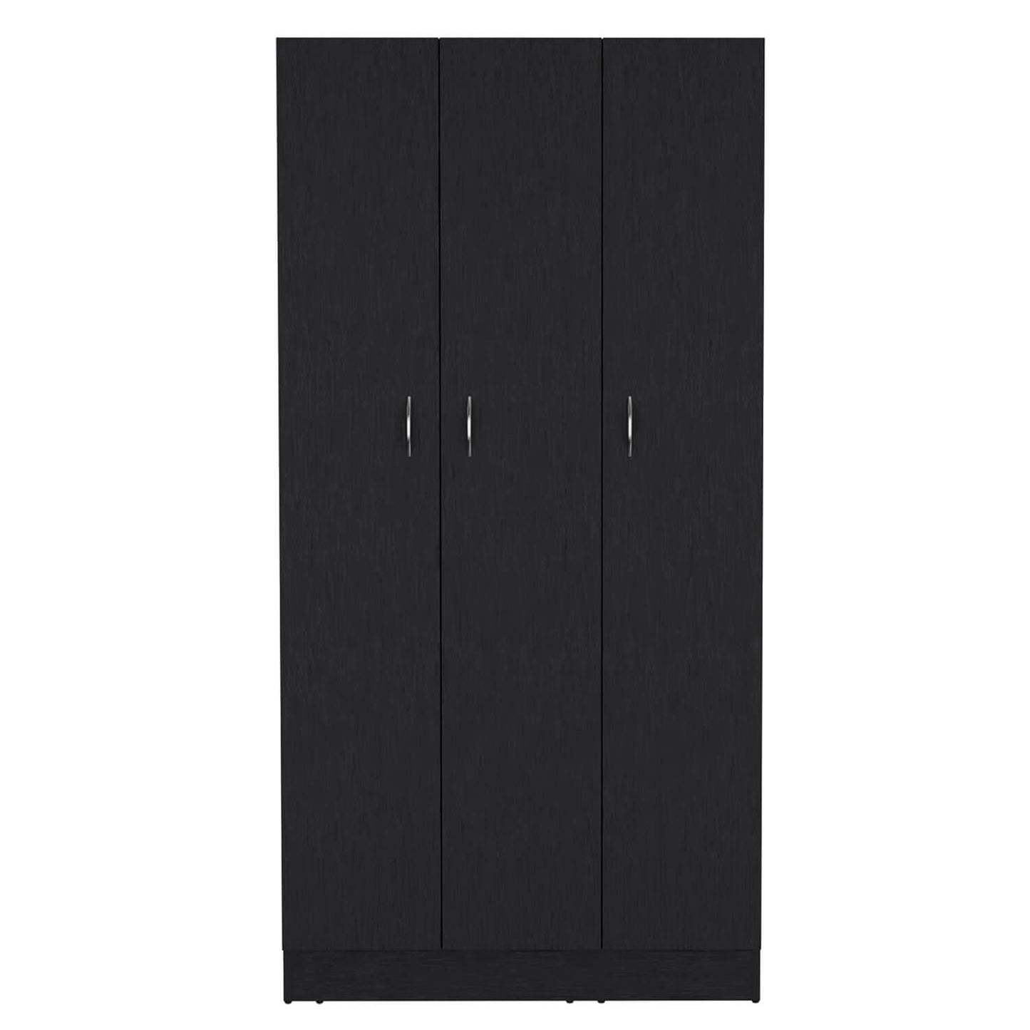 Westbury Wardrobe Armoire with 3-doors and 2-Inner Drawers, Black - Meissalivve