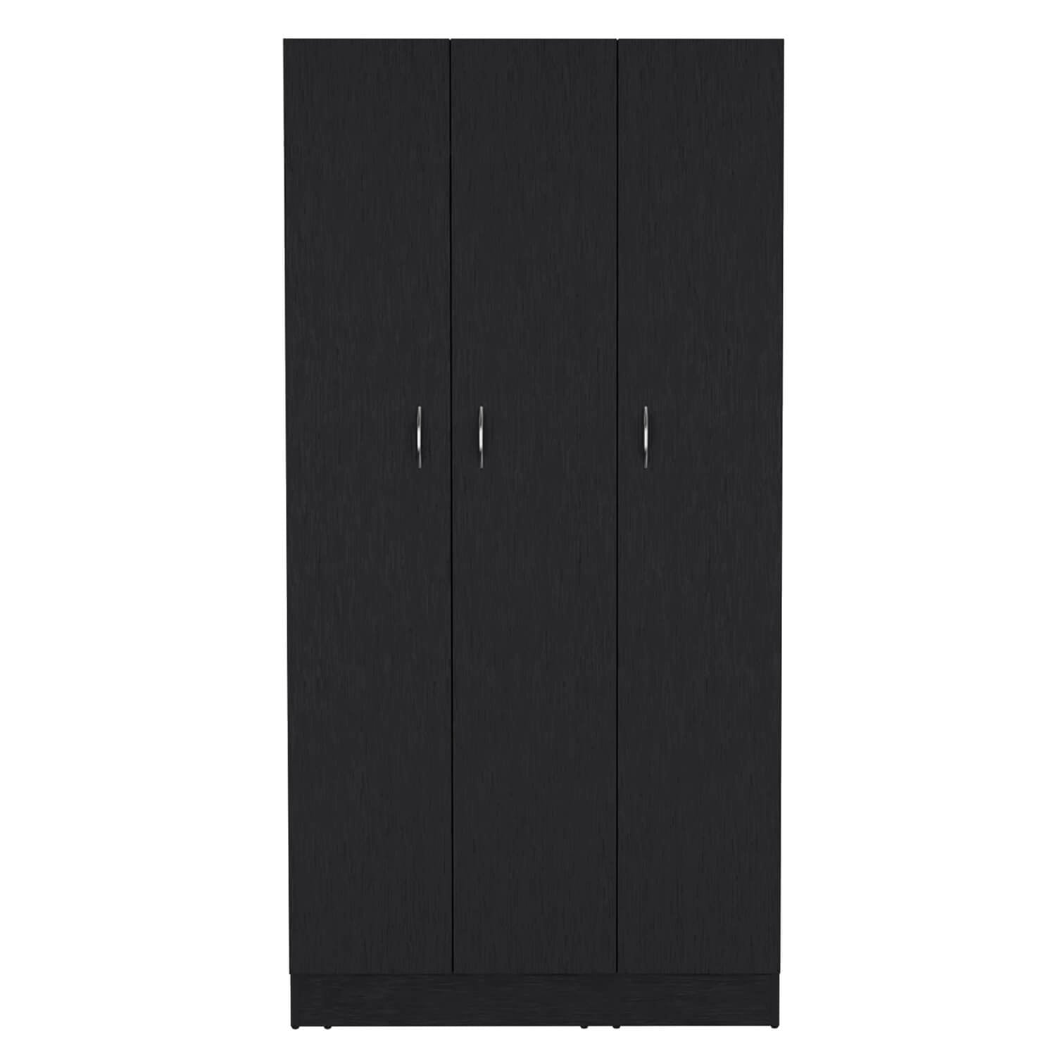 Westbury Wardrobe Armoire with 3-doors and 2-Inner Drawers, Black - Meissalivve