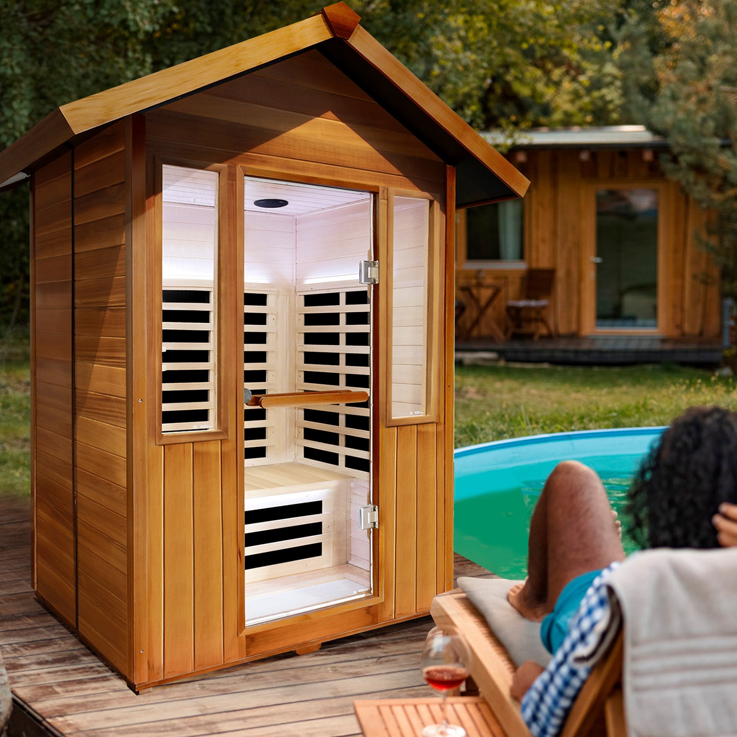 Single person spruce far infrared sauna hair - Meissalivve