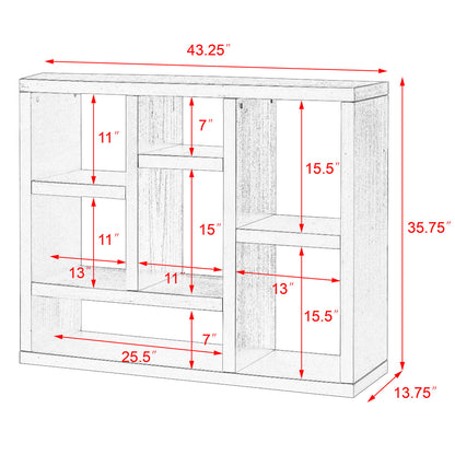 Open Wooden Open Shelf Bookcase, Freestanding Display Storage Cabinet - Meissalivve