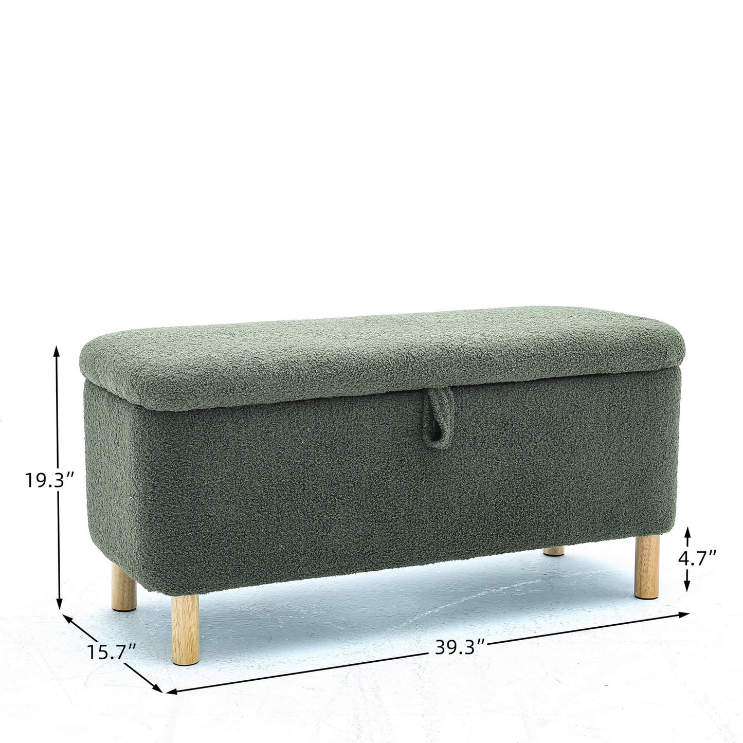 Basics Upholstered Storage Ottoman and Entryway Bench - Meissalivve