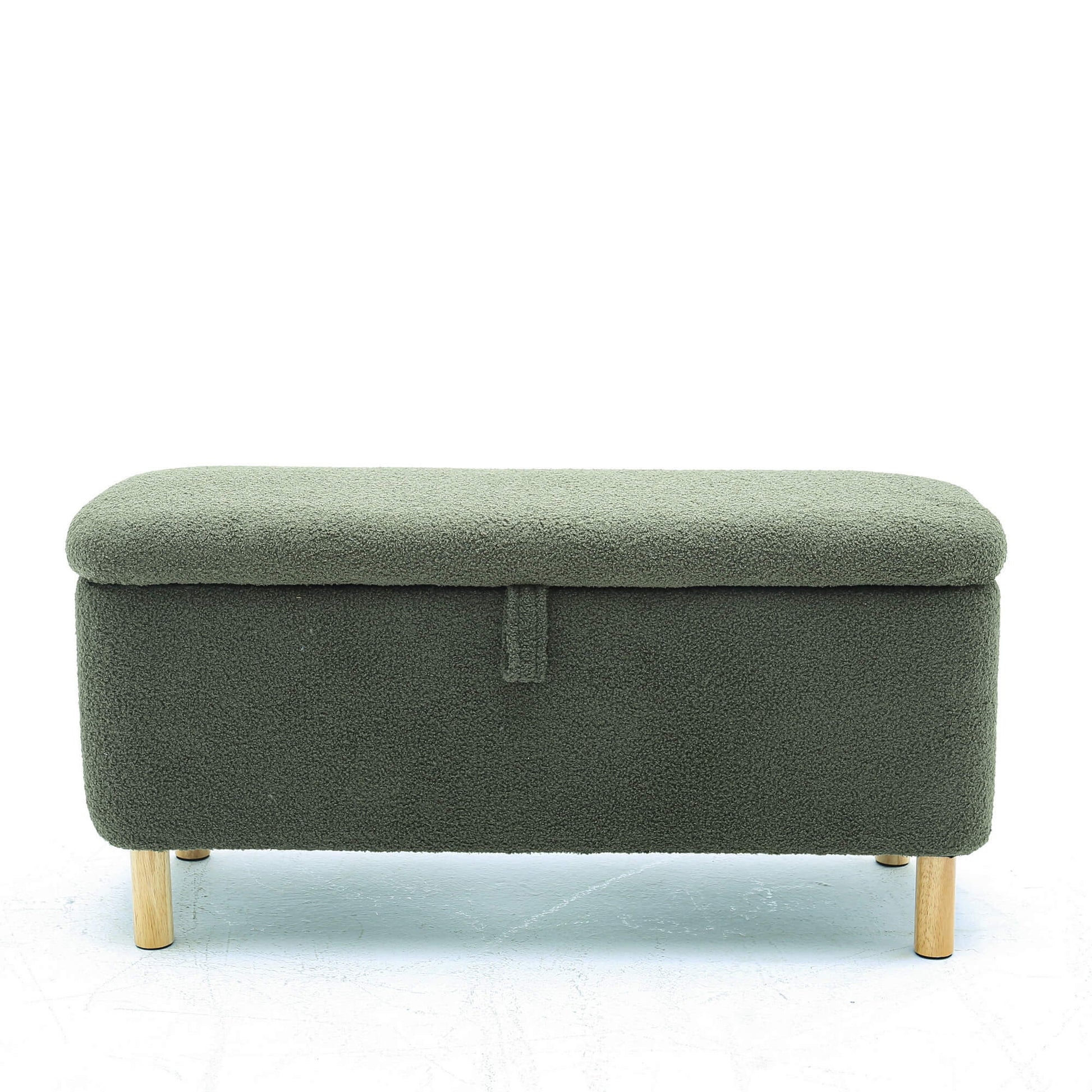 Basics Upholstered Storage Ottoman and Entryway Bench - Meissalivve