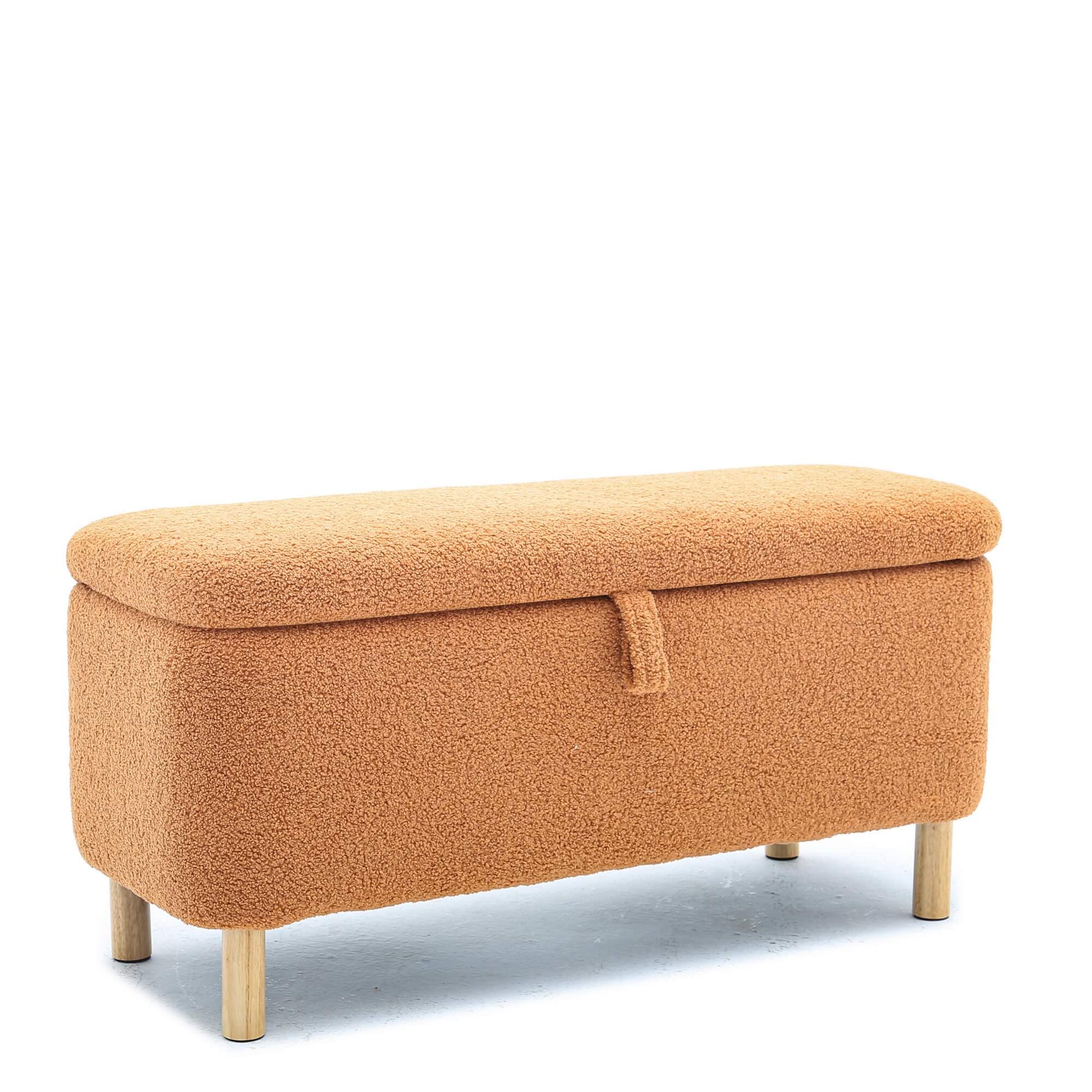 Basics Upholstered Storage Ottoman and Entryway Bench - Meissalivve