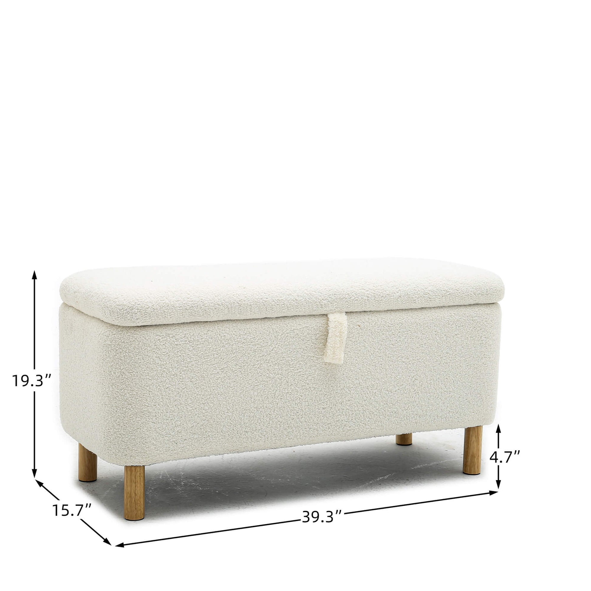 Basics Upholstered Storage Ottoman and Entryway Bench - Meissalivve