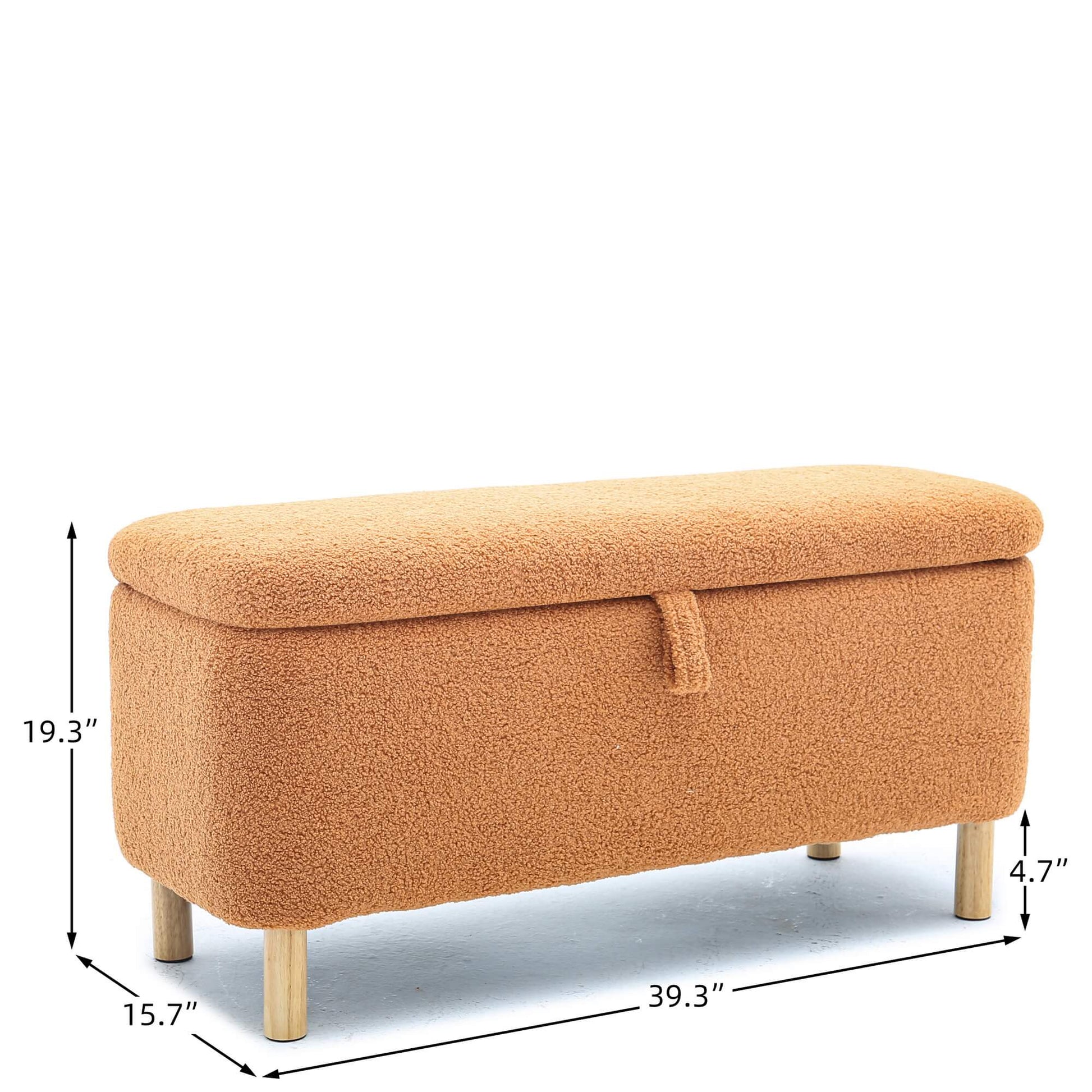 Basics Upholstered Storage Ottoman and Entryway Bench - Meissalivve