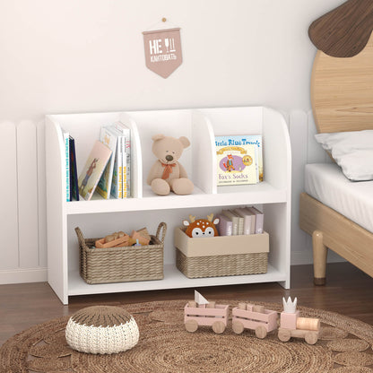 Kids Bookcase with 4 Compartments, Storage Book Shelf, Storage Display - Meissalivve