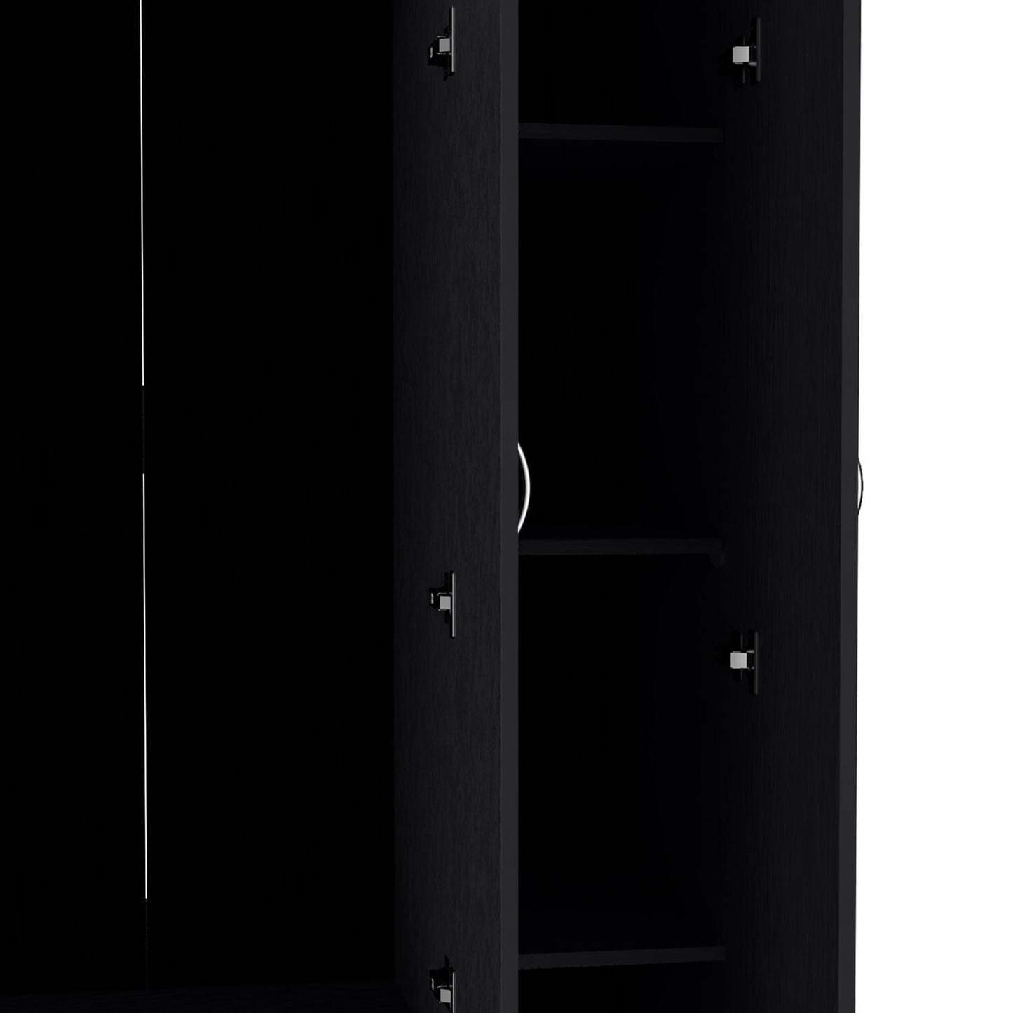 Westbury Wardrobe Armoire with 3-doors and 2-Inner Drawers, Black - Meissalivve