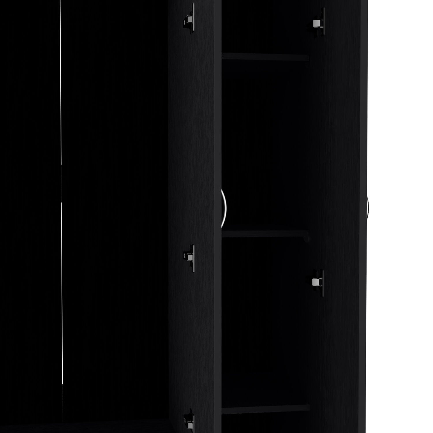 Westbury Wardrobe Armoire with 3-doors and 2-Inner Drawers, Black - Meissalivve