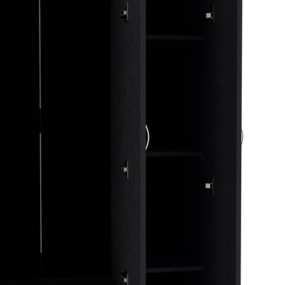 Westbury Wardrobe Armoire with 3-doors and 2-Inner Drawers, Black - Meissalivve