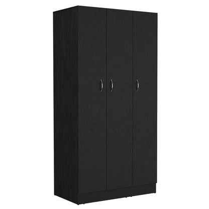 Westbury Wardrobe Armoire with 3-doors and 2-Inner Drawers, Black - Meissalivve