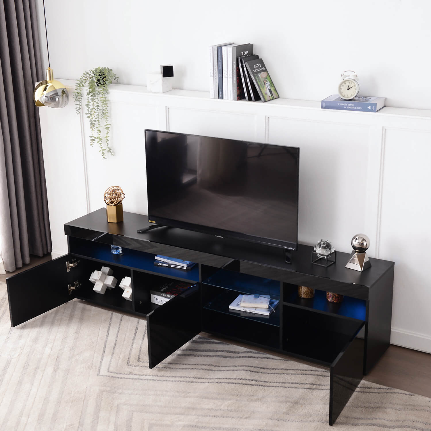 TV Stands for TVs up to 80'', Media Console with Multi-Functional Storage - Meissalivve