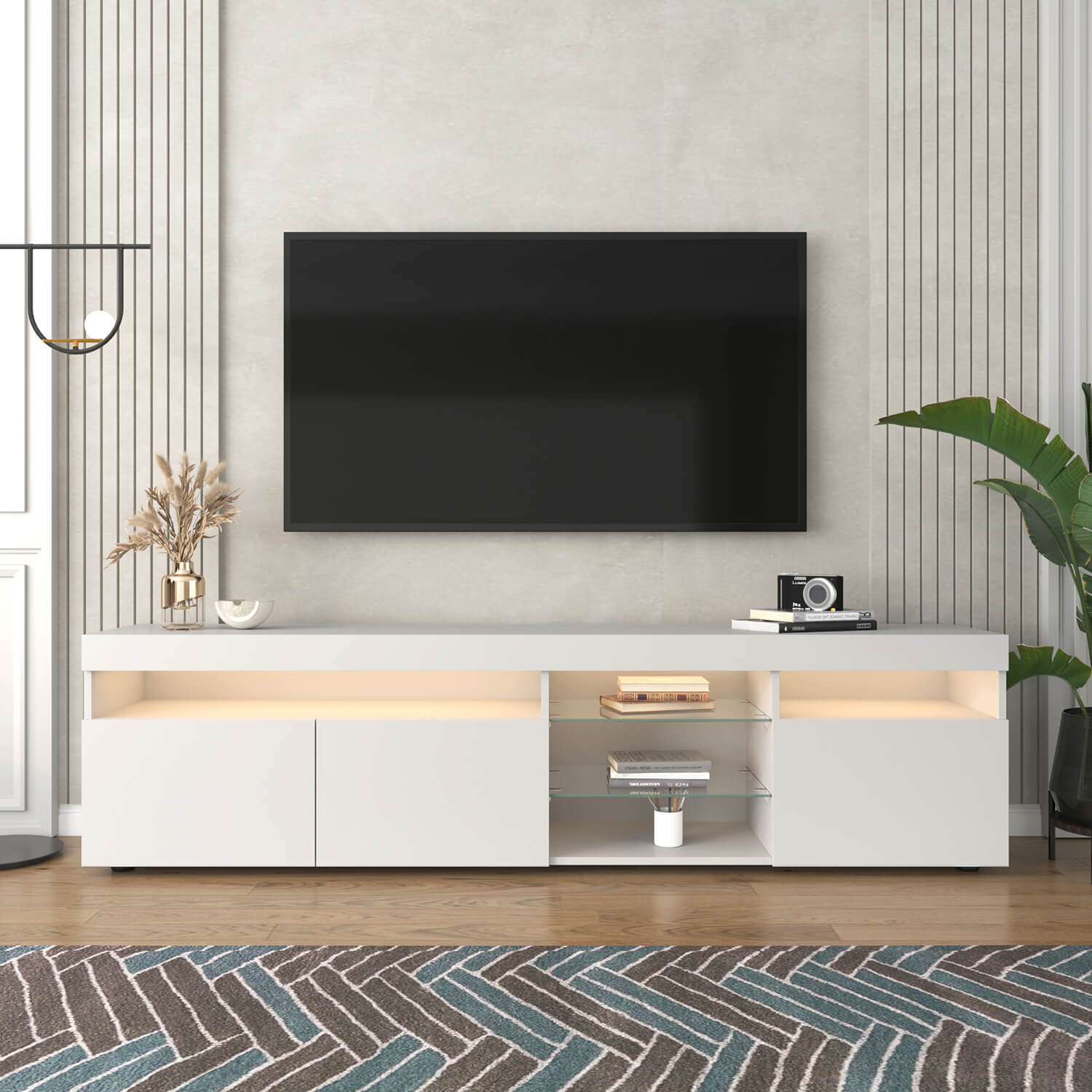 TV Stands for TVs up to 80'', Media Console with Multi-Functional Storage - Meissalivve