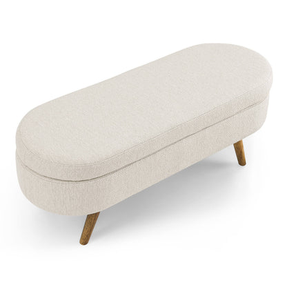 Ottoman Oval Storage Bench,Rubber Wood Legs, 43.5"x16"x16" - Meissalivve