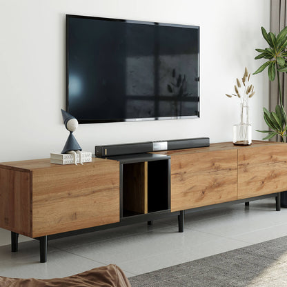 Modern TV Stand for 80'' TV, Media Console Table with Large Storage Cabinet - Meissalivve