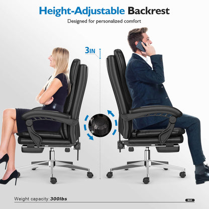 MEISSALIVVE 6-Points Vibration Executive High Back PU Office Chair - Meissalivve