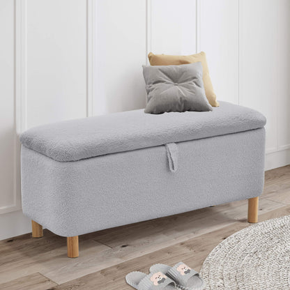 Basics Upholstered Storage Ottoman and Entryway Bench - Meissalivve