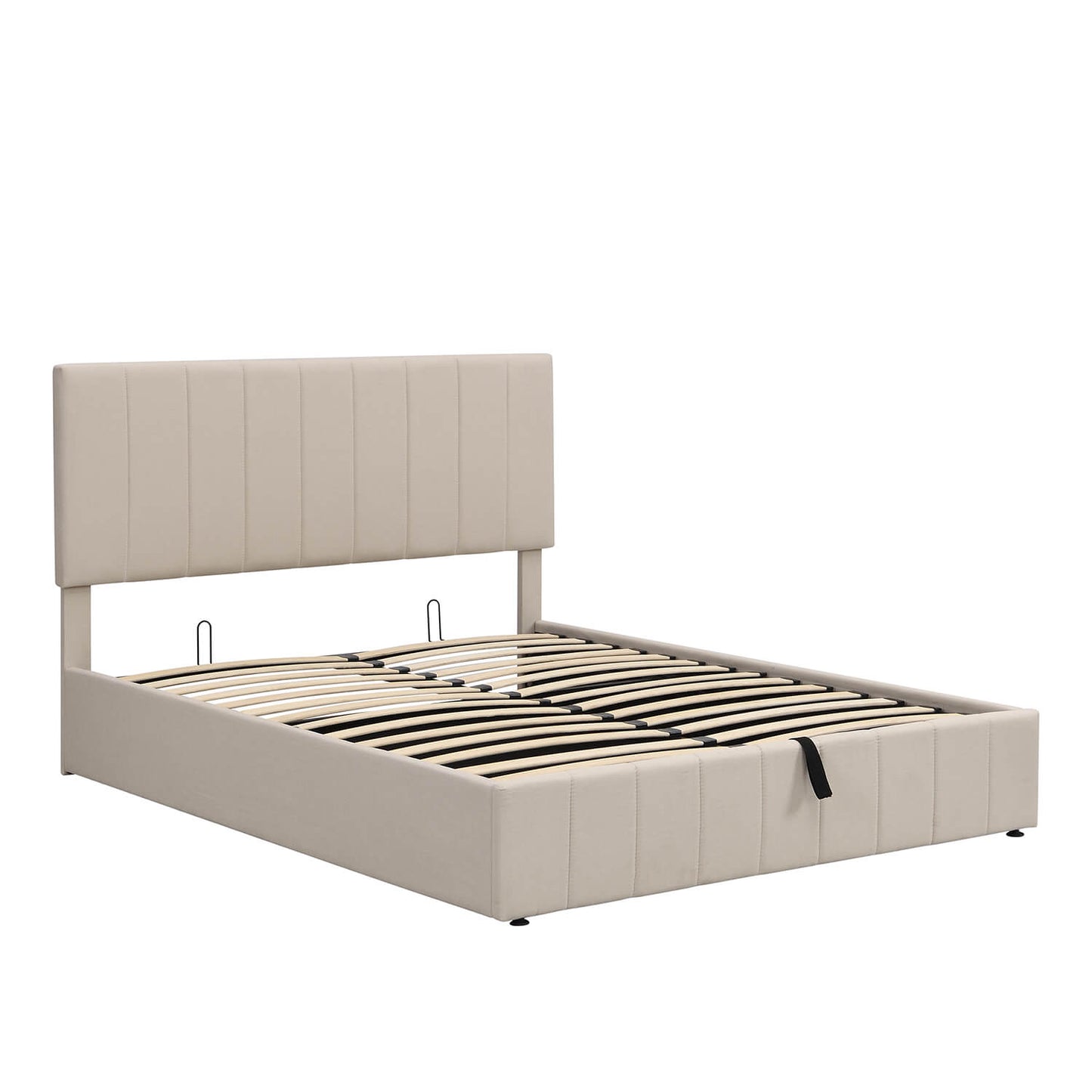 Queen size Upholstered Platform bed with a Hydraulic Storage System - Meissalivve