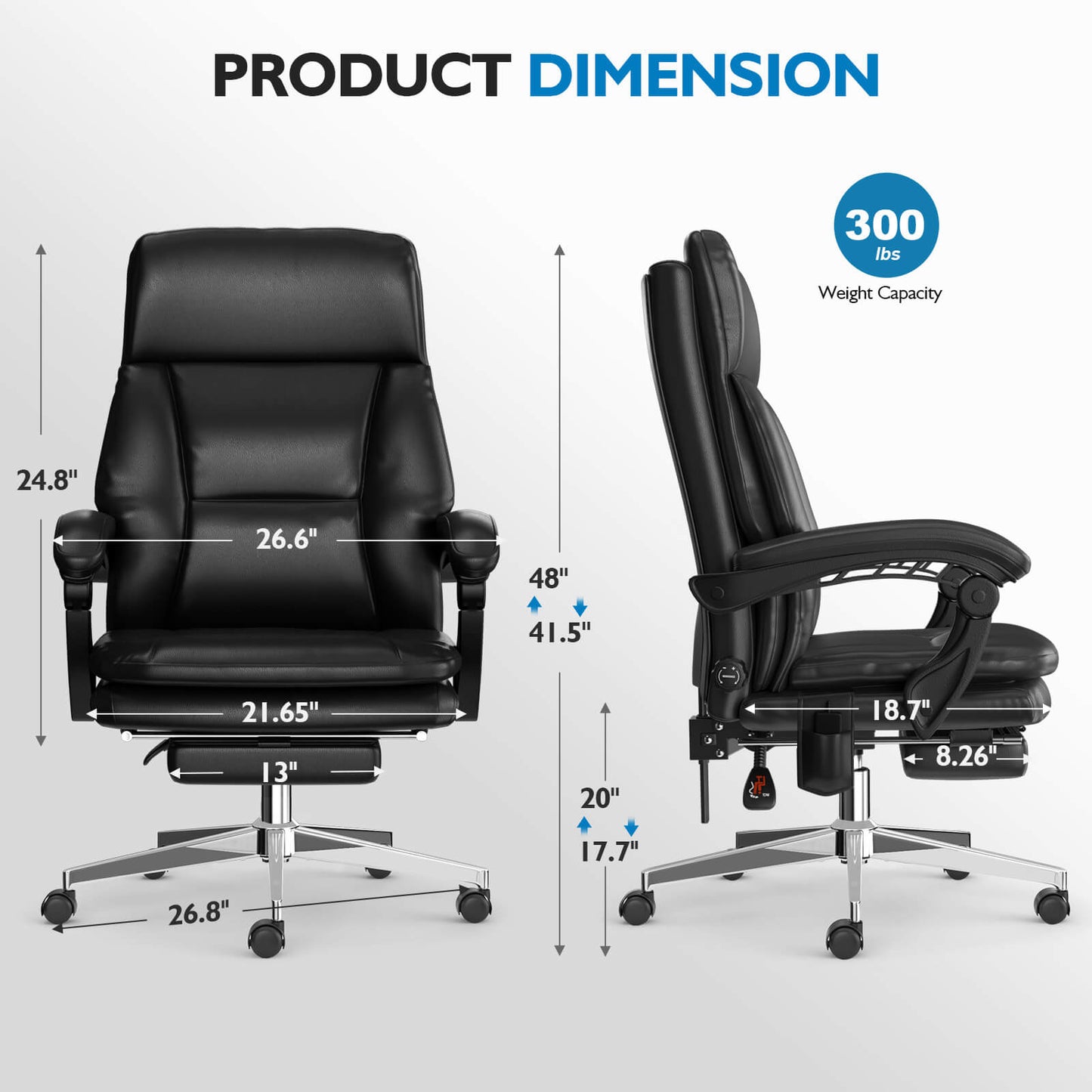 MEISSALIVVE 6-Points Vibration Executive High Back PU Office Chair - Meissalivve