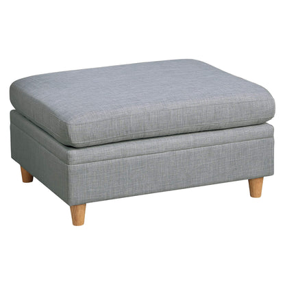 Dorris Fabric Ottoman, Light Grey 1pc Cushion ottomans Wooden Legs - Meissalivve