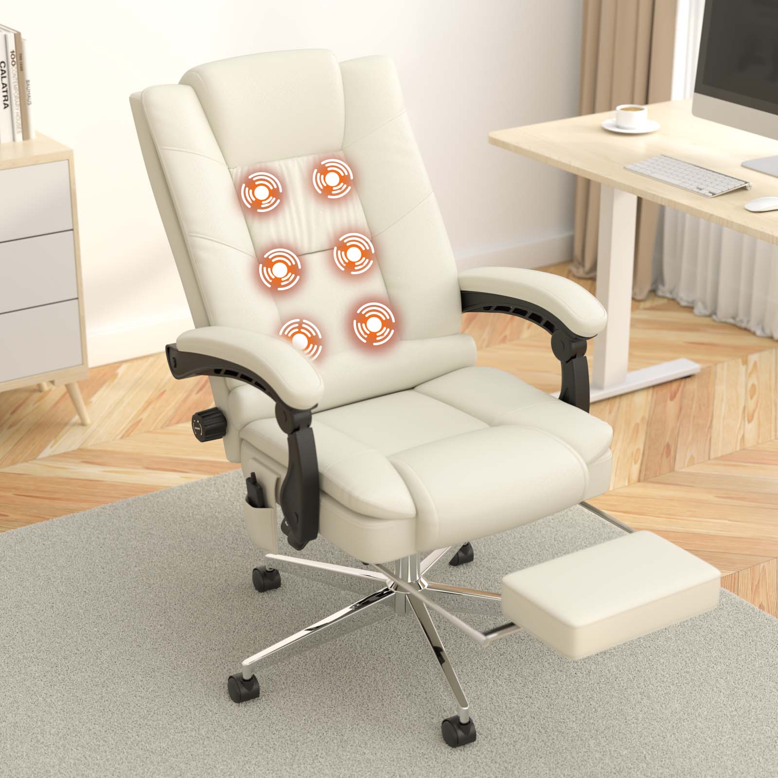 6-Points Vibration Office Chair with Massage and Foot Rest  Meissalivve