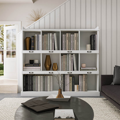 10-shelf Bookcase for Home and Office,White - Meissalivve