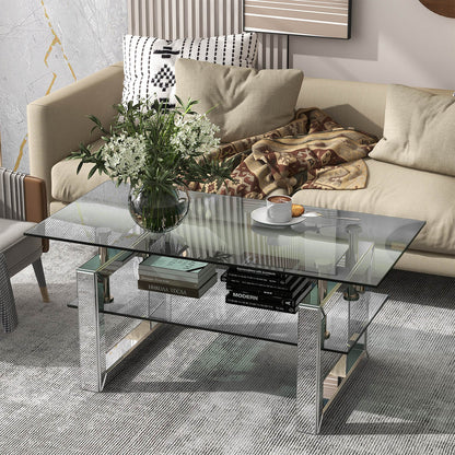 Transparent tempered glass coffee table, coffee table - Meissalivve