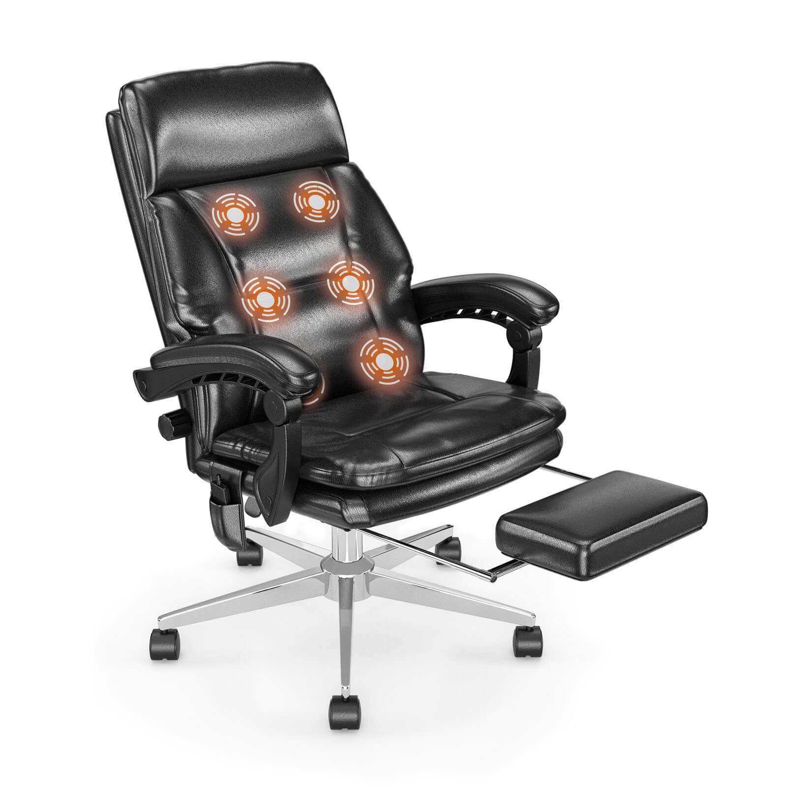 MEISSALIVVE 6-Points Vibration Executive High Back PU Office Chair - Meissalivve