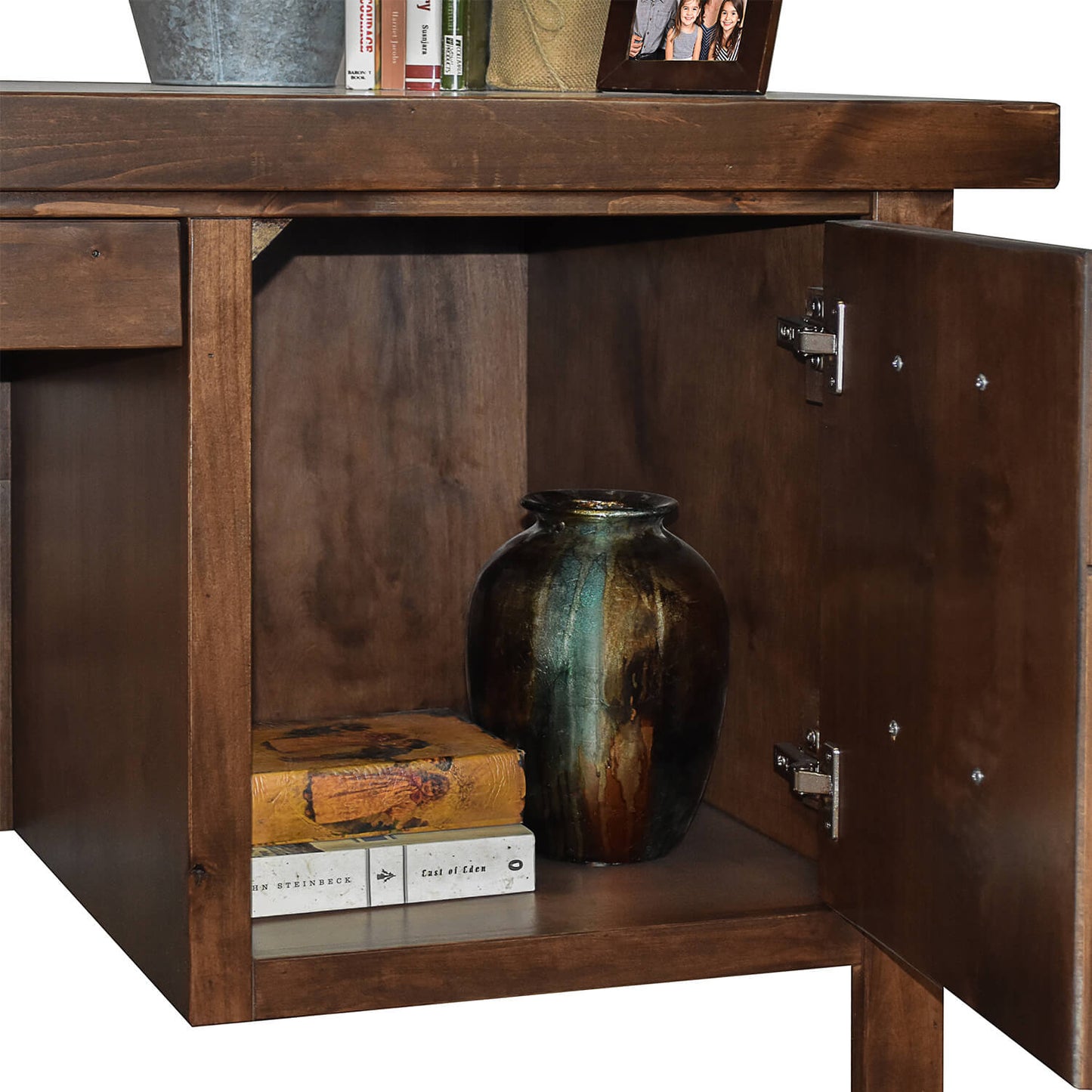 71 inch Executive Desk, No Assembly Required, Whiskey Finish - Meissalivve