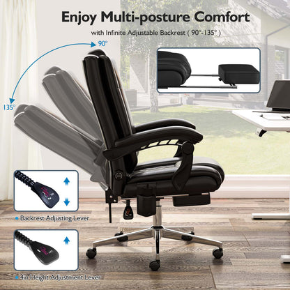 Massage Executive Office Chair with Footrest - Meissalivve