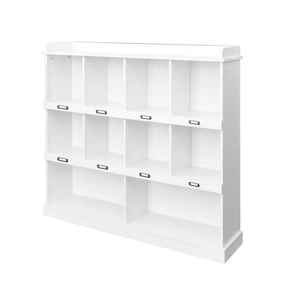 10-shelf Bookcase for Home and Office,White - Meissalivve