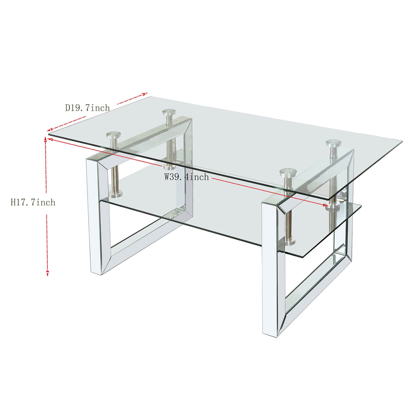 Transparent tempered glass coffee table, coffee table - Meissalivve