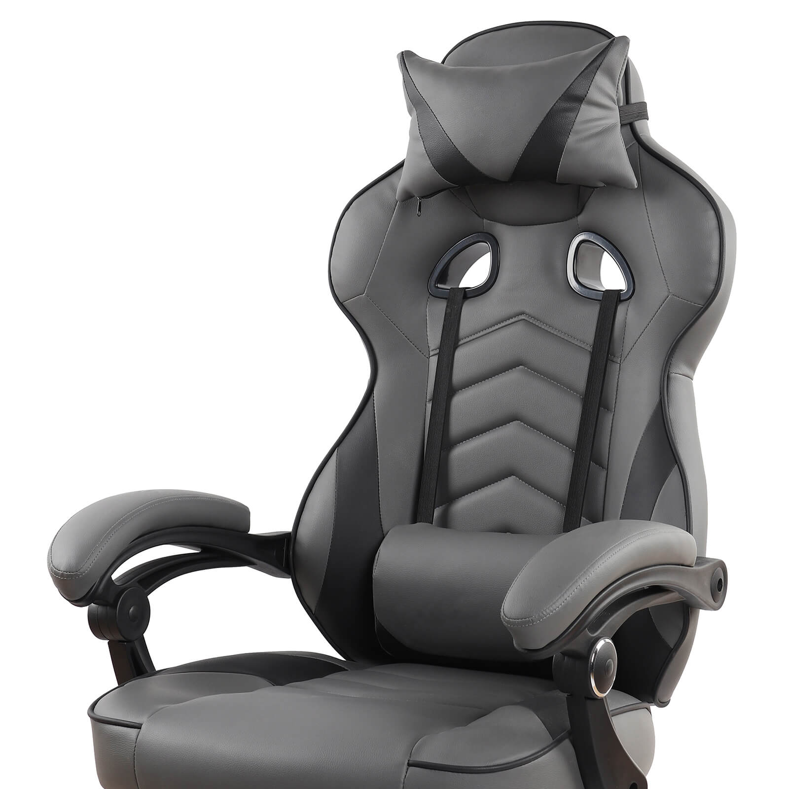 Gaming Racing Style Fully Reclining Executive Office Chair with Footrest - Meissalivve