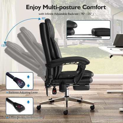 MEISSALIVVE 6-Points Vibration Executive High Back PU Office Chair - Meissalivve