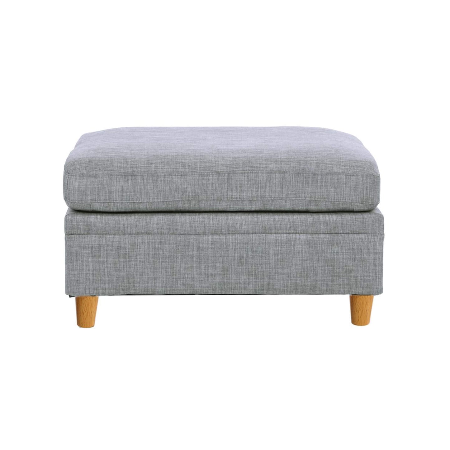 Dorris Fabric Ottoman, Light Grey 1pc Cushion ottomans Wooden Legs - Meissalivve