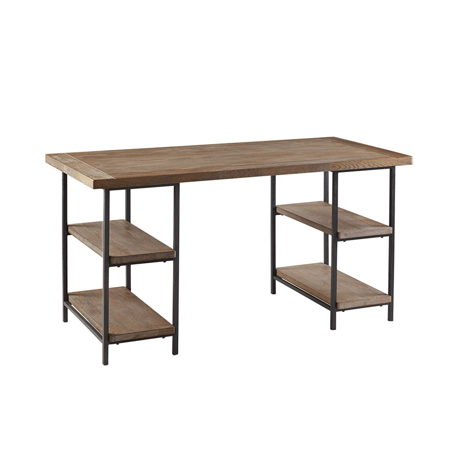 60 inch Computer Desk Modern Writing Desk with Side shelves - Meissalivve