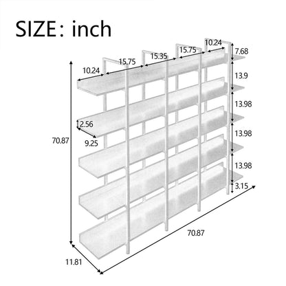 5 Tier Bookcase Home Office Open Bookshelf, MDF Board - Meissalivve