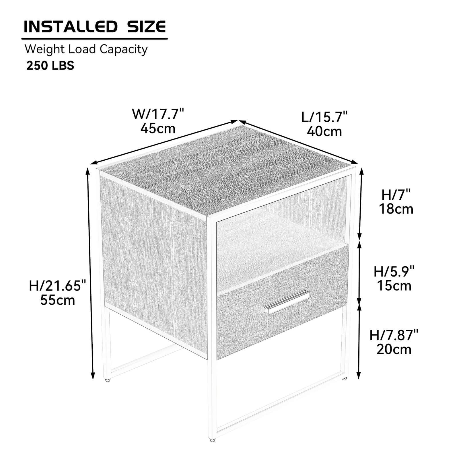 Modern Nightstand with 1 Drawer, Suitable for Bedroom, Living Room, Side Table - Meissalivve