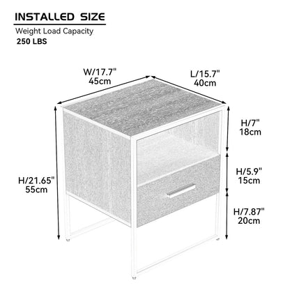 Modern Nightstand with 1 Drawer, Suitable for Bedroom, Living Room, Side Table - Meissalivve