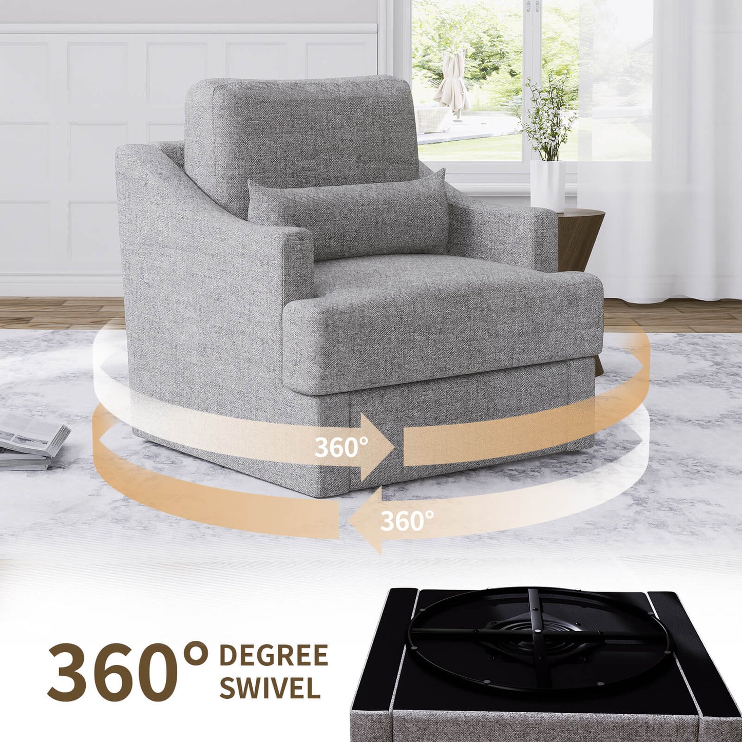 Meissalivve Modern Swivel Accent Chair for Living Room Bedroom