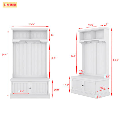 Hall Tree with Storage Shoe Bench for Entryway, Hallway and Living Room - Meissalivve