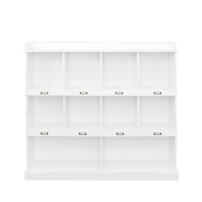 10-shelf Bookcase for Home and Office,White - Meissalivve