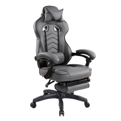 Gaming Racing Style Fully Reclining Executive Office Chair with Footrest - Meissalivve