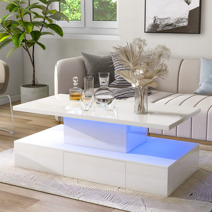 Coffee Table Cocktail Table Modern Industrial Design with LED lighting - Meissalivve