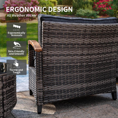 9 Piece Half-Moon Rattan Outdoor Patio Furniture Set