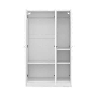 3-Door Shutter Wardrobe with shelves, White - Meissalivve